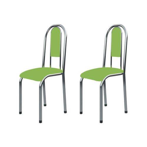 Kit 2 Cadeiras Anatômicas 0.122 Estofada Cromado/verde - Marcheli