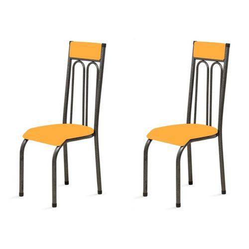 Kit 2 Cadeiras Anatômicas 0.120 Estofada Craqueado/laranja - Marcheli