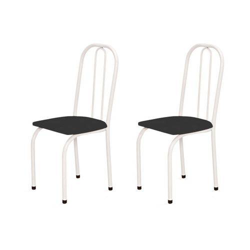 Kit 2 Cadeiras Baixas 0.101 Assento Reto Branco/preto - Marcheli
