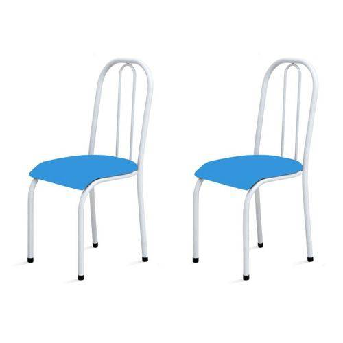 Kit 2 Cadeiras Baixas 0.104 Anatômica Branco/azul - Marcheli