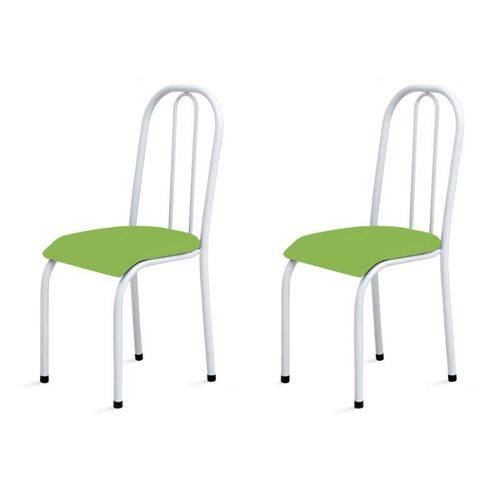 Kit 2 Cadeiras Baixas 0.104 Anatômica Branco/verde - Marcheli