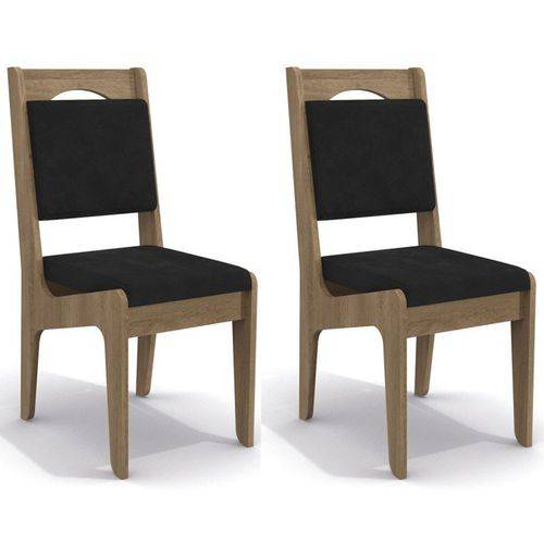 Kit 2 Cadeiras Cad105 para Sala de Jantar Nogal/jet Black - Kappesberg