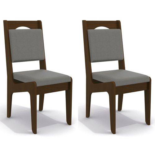 Kit 2 Cadeiras Cad105 para Sala de Jantar Walnut/gold Liso - Kappesberg