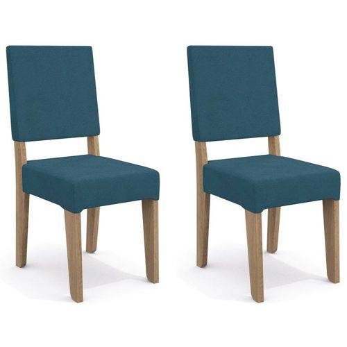 Kit 2 Cadeiras Cad106 para Sala de Jantar Nogal/azul - Kappesberg