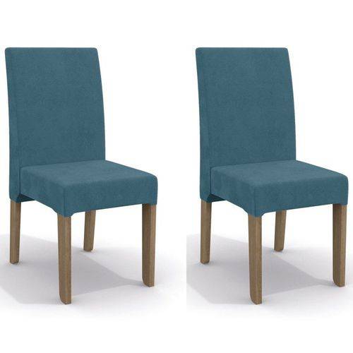 Kit 2 Cadeiras Cad107 para Sala de Jantar Nogal/azul - Kappesberg
