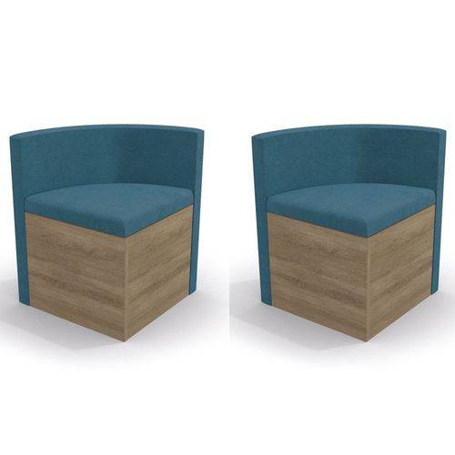 Kit 2 Cadeiras Cad108 para Sala de Jantar Nogal/azul - Kappesberg