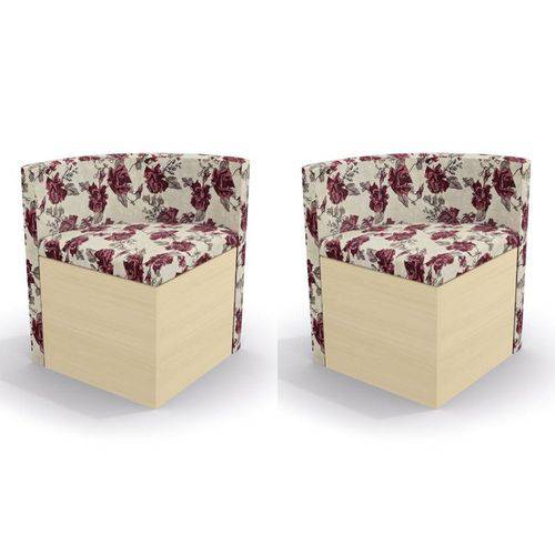 Kit 2 Cadeiras Cad108 para Sala de Jantar Pine/rosas Vermelhas - Kappesberg
