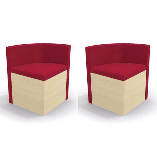 Kit 2 Cadeiras Cad108 para Sala de Jantar Pine/vermelho - Kappesberg
