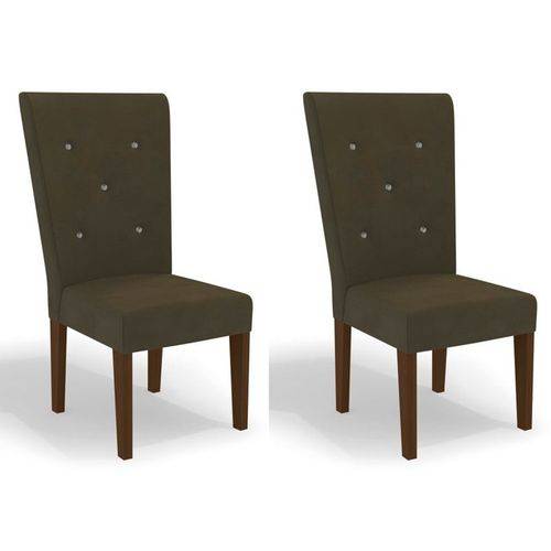 Kit 2 Cadeiras Cad109 para Sala de Jantar Walnut/café - Kappesberg