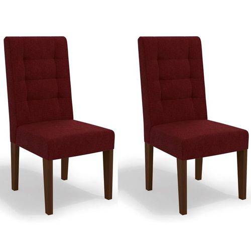 Kit 2 Cadeiras Cad111 para Sala de Jantar Walnut/vinho - Kappesberg