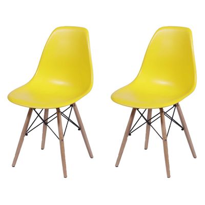 Kit 2 Cadeiras Charles Eames Eiffel Amarela CDAMK2