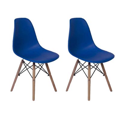 Kit 2 Cadeiras Charles Eames Eiffel Azul Escuro CDAZBICK2