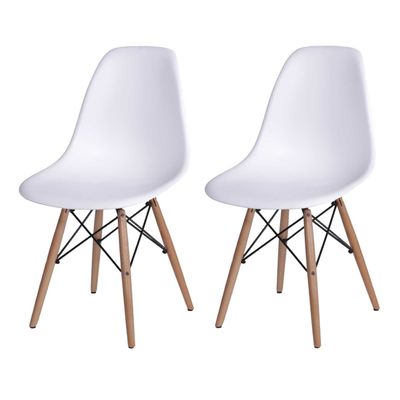 Kit 2 Cadeiras Charles Eames Eiffel Brancas CDBCK2