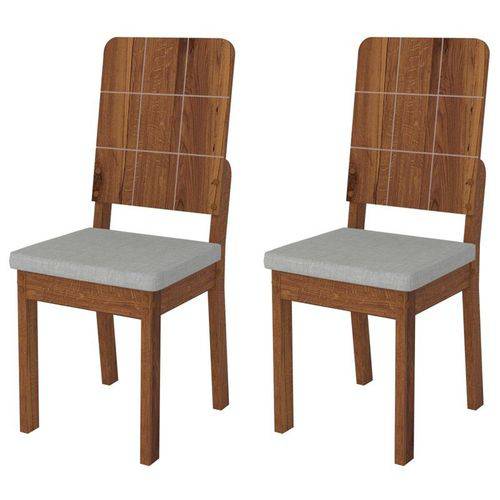 Kit 2 Cadeiras Dama para Sala de Jantar Dama Terrara/claro - Dj Móveis