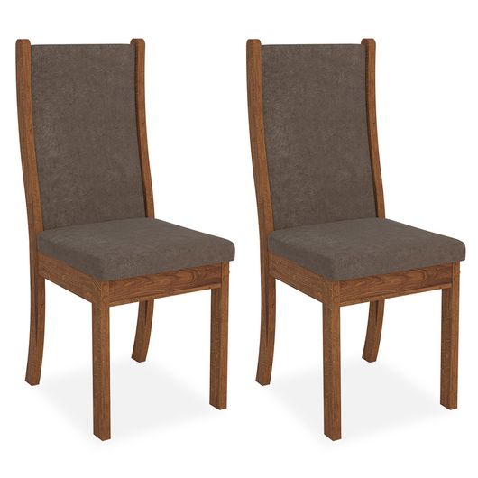 Kit 2 Cadeiras de Jantar, Rústico Terrara, Pena Marrom, Lívia