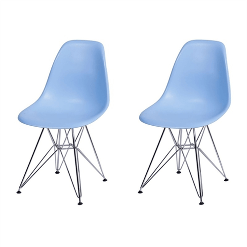 Kit 2 Cadeiras Eames Eiffel Azul PP OR Design 1102