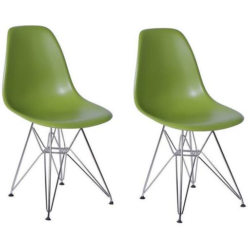 Kit 2 Cadeiras Eames Eiffel Verde PP OR Design 1102