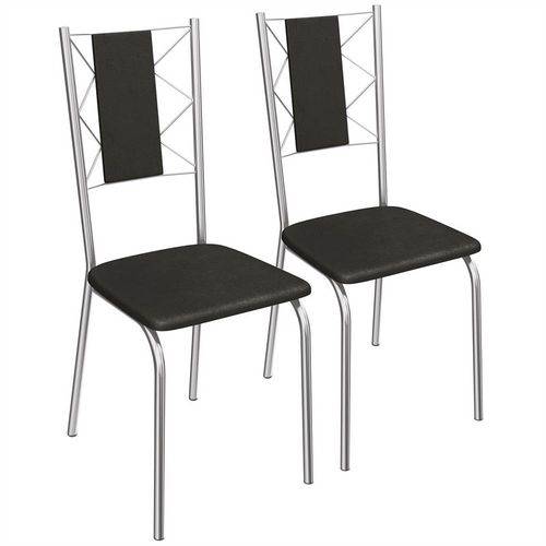 Kit 2 Cadeiras Lisboa de Metal Cromado 2c076 Kappesberg