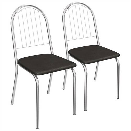 Kit 2 Cadeiras Noruega de Metal Cromado 2c077 Kappesberg