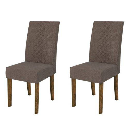 Kit 2 Cadeiras Olimpia para Sala de Jantar Demolição/marrom - Dj Móveis