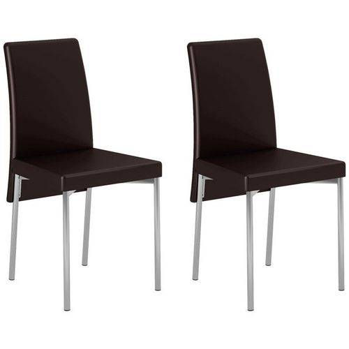 Kit 2 Cadeiras para Sala de Jantar 306 Cromado/cacau - Carraro