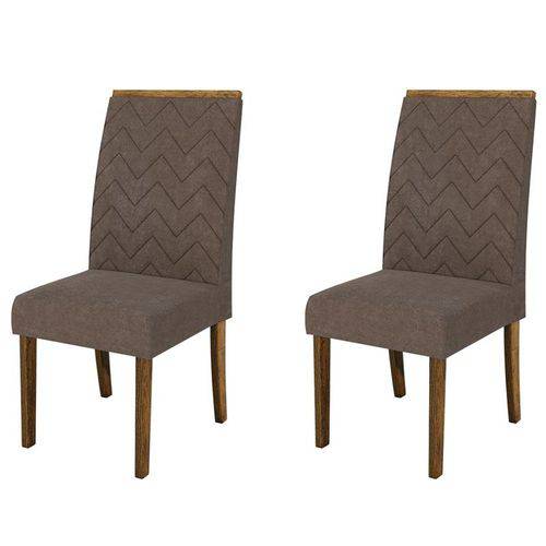 Kit 2 Cadeiras para Sala de Jantar Áurea Demolição/marrom - Dj Móveis