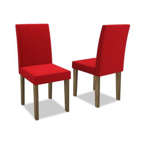 Kit 2 Cadeiras para Sala de Jantar Giovana Álamo/veludo Vermelho - New Ceval