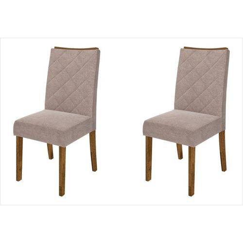 Kit 2 Cadeiras para Sala de Jantar Golden Demolição/pena Bege - Dj Móveis