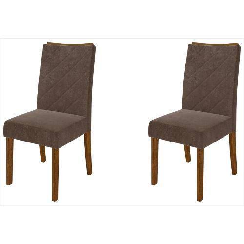 Kit 2 Cadeiras para Sala de Jantar Golden Malbec / Pena Marrom - Dj Móveis