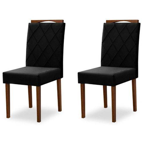 Kit 2 Cadeiras para Sala de Jantar Isabela Castanho Escuro/preto - New Ceval
