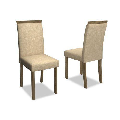 Kit 2 Cadeiras para Sala de Jantar Paloma Álamo/linho Bege - New Ceval