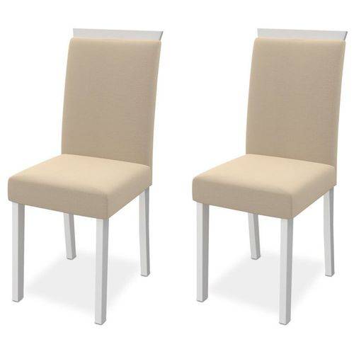 Kit 2 Cadeiras para Sala de Jantar Paloma Off White/champagne - New Ceval