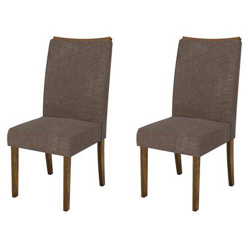 Kit 2 Cadeiras para Sala de Jantar Serena Demolição/marrom - Dj Móveis