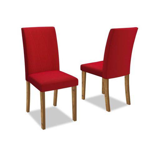 Kit 2 Cadeiras para Sala de Jantar Vanessa Rovere/veludo Vermelho - New Ceval