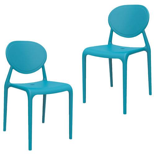 Kit 2 Cadeiras Slick Azul