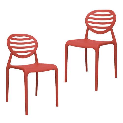 Kit 2 Cadeiras Stripe Vermelho