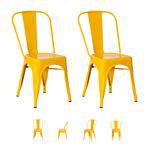 Kit 2 Cadeiras Tolix Iron Design Aço Pintura Epoxi Várias Cores - (amarela)