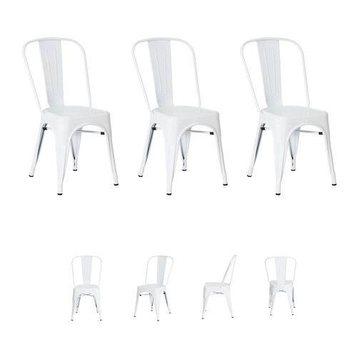 Kit 3 Cadeiras Tolix Iron Industrial Várias Cores - (branca)