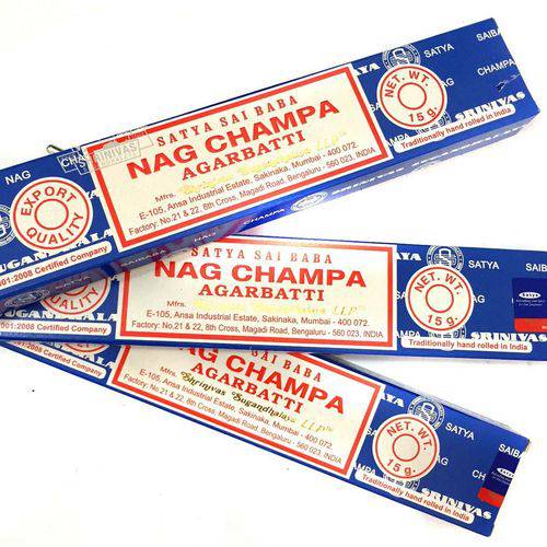 Kit 3 Caixas de Incenso Nag Champa Satya Sai Baba Agarbatti - Atacado