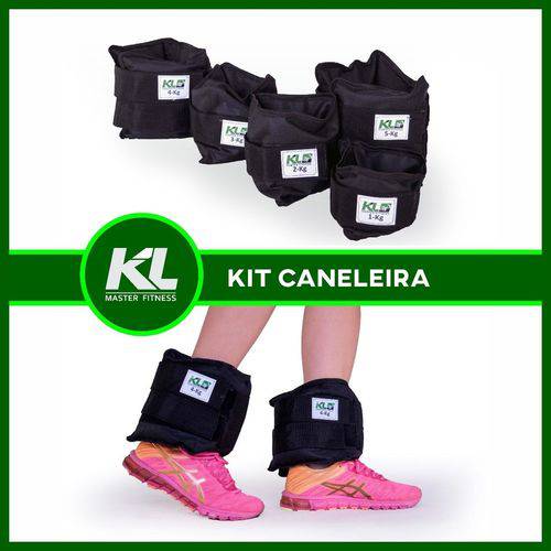 Kit Par Caneleira Tornozeleira KL Master Fitness Peso 1kg 2kg 3kg