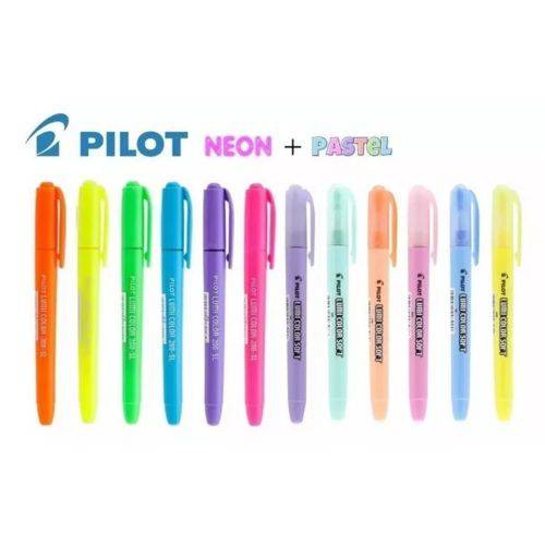 Kit Caneta Marca Texto Pilot Lumi Color Neon + Pastel