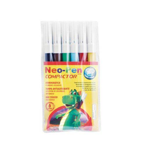 Kit Caneta Neo-Pen Mirim 06 Cores Caixa com 5 Pacotes - com 5 Unidades