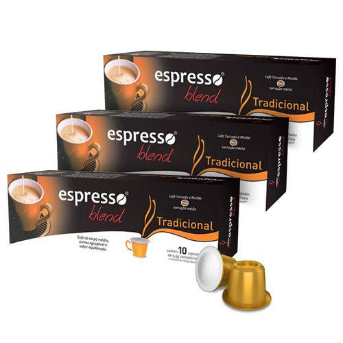 Kit Cápsulas Espresso Blend Tradicional para Nespresso - 3 Caixas