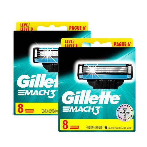 Kit Carga Gillette Mach3 Regular com 16 Unidades