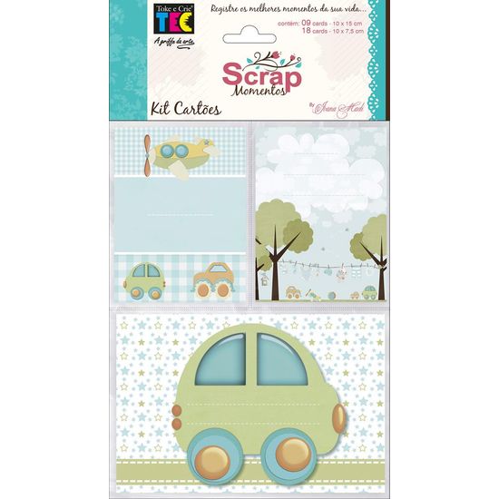 Kit Cartões para Scrap Momentos Bebê Menino KCSM001 - Toke e Crie By Ivana Madi