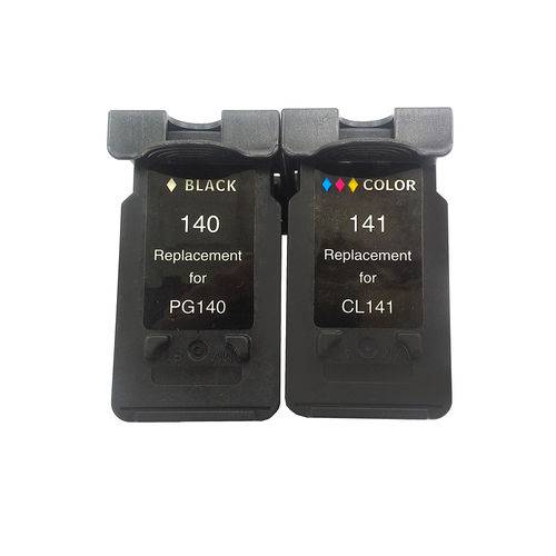 Kit Cartucho de Tinta Compatível Canon PG140 e CL141 Preto e Colorido MX371 MX431 MX451 MX511 MX521