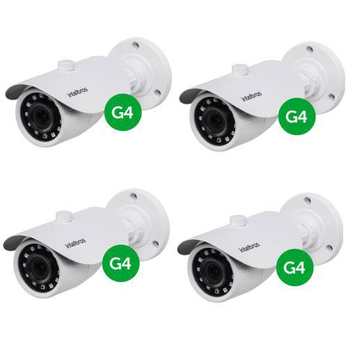 Kit CFTV 4 Câmeras AHD 1 Mega ou Analógica 20m 2.8mm VM 3120 IR G4 Intelbras