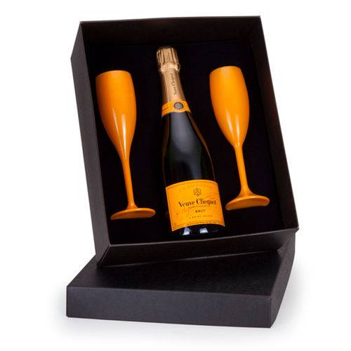 Kit Champagne Veuve Clicquot Brut 750ml + 2 Taças
