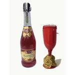 Kit Champanhe Rose Cristal de Prata e Taça Flor