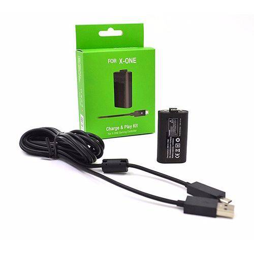 Kit Charge And Play Xbox One e Elite Bateria 1400mah P/ Controle + Cabo USB com Led